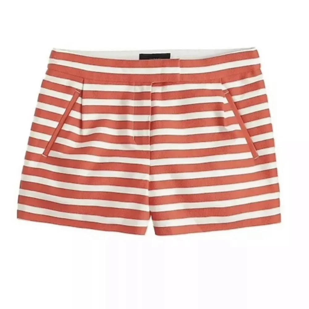 J. Crew Orange and White Stripe Women's Shorts